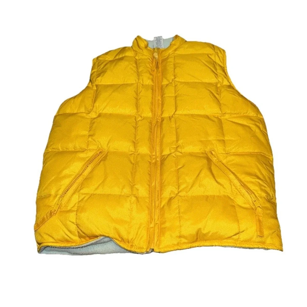 Old Navy Down Fill  winter‎ vest Youth boys Girls Sz 10 Yellow Blue Reversible
